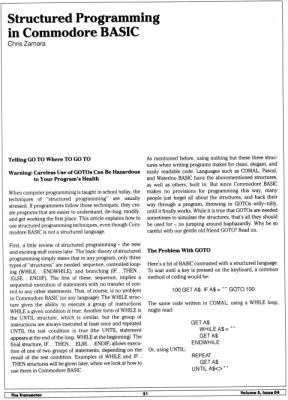 [Structured Programming in Commodore BASIC (1/3)]