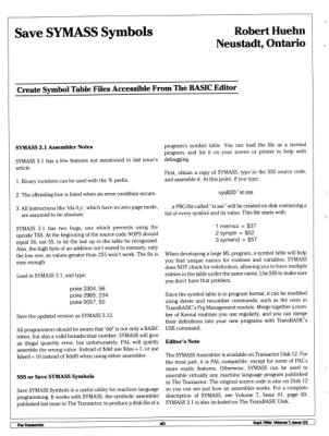[Save SYMASS Symbols: Create Symbol Table Files Accessible from the BASIC Editor (1/2)]