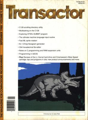 [Cover Page of The Transactor Volume 9, Issue 1]